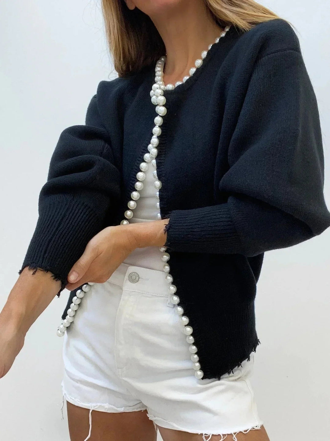 Kalithea | Pearl Trim Knit Cardigan