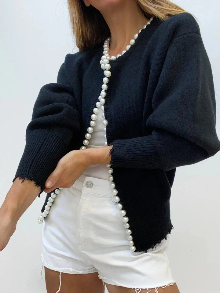 Kalithea | Pearl Trim Knit Cardigan
