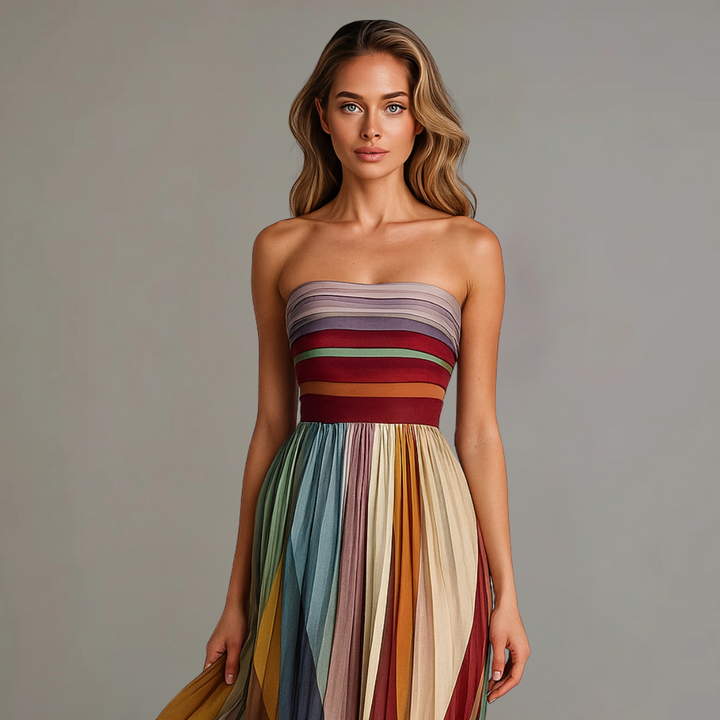 Kassia | Women's Wedding Guest Elegant Strapless A-Line Maxi Dress Dresses — 2