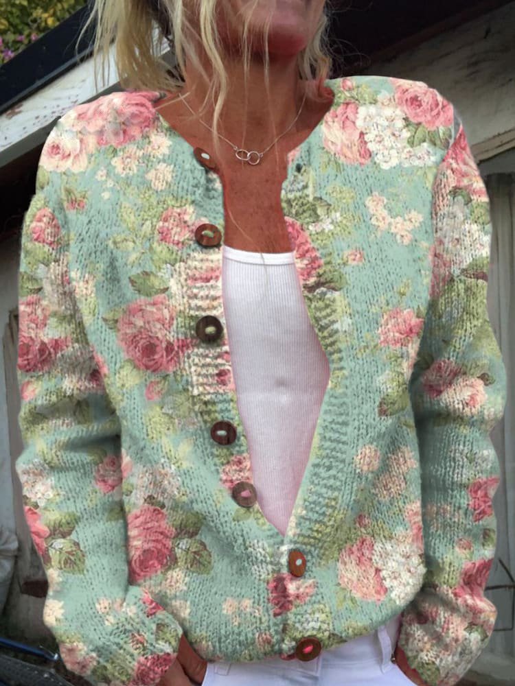 Kesilora | Women's Knit Elizabeth Cozy Cardigan — Green