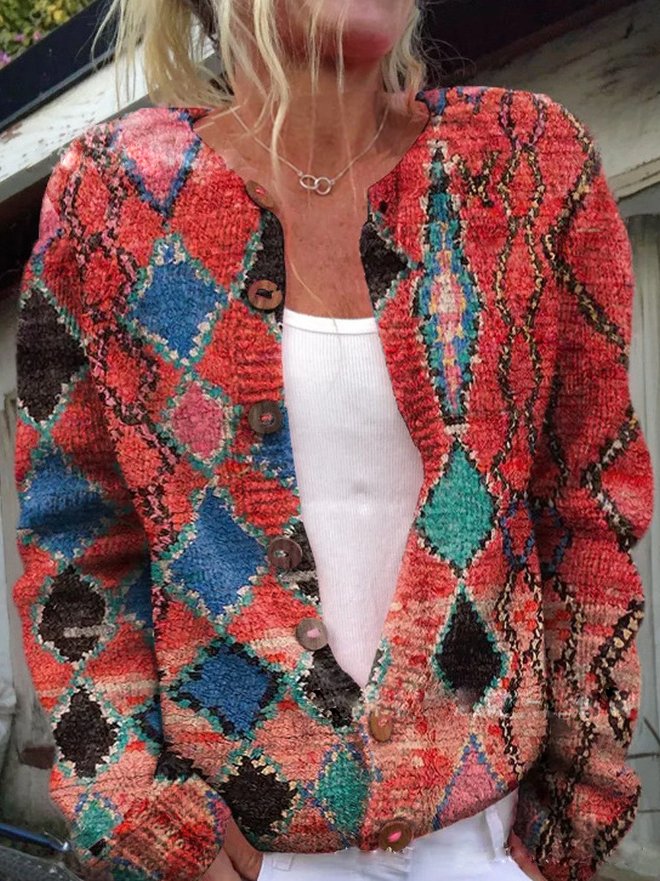 Kesilora | Women's Knit Elizabeth Cozy Cardigan — Red