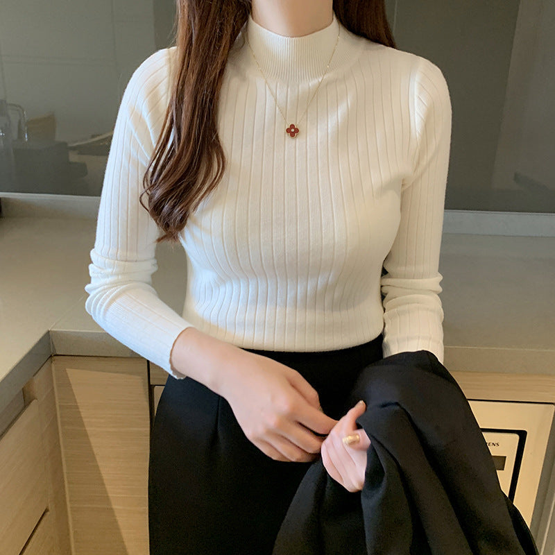 Veladeine | Women's Casual Stretch Cozy Ribbed Turtleneck for Everyday Wear Tops — 1