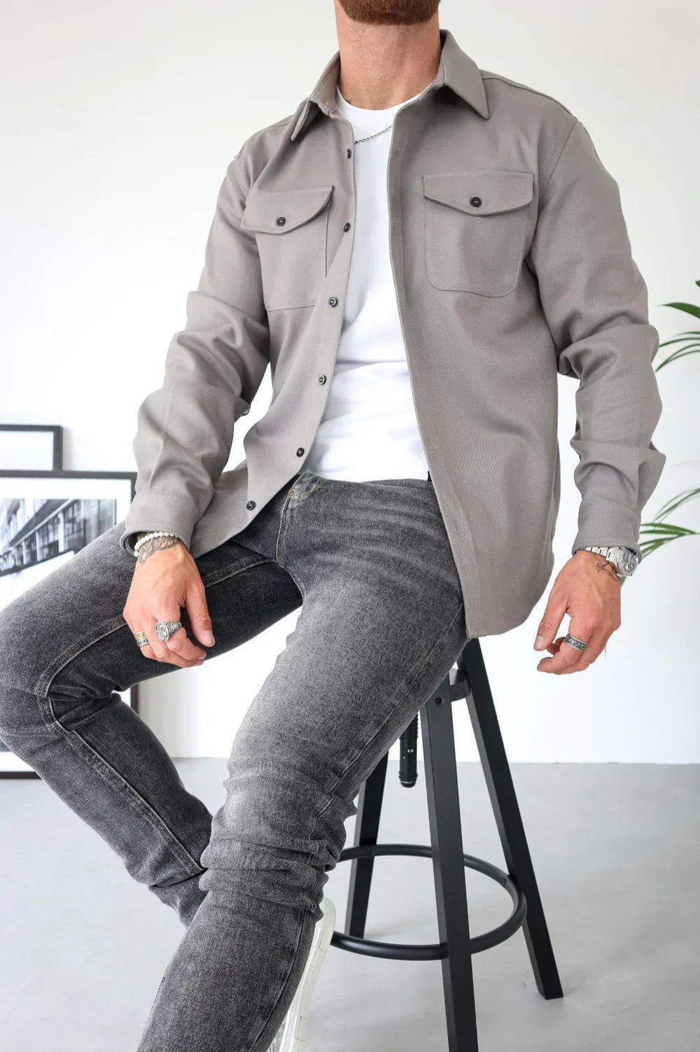 Kristopher | Men's Lightweight Casual Shirt Jacket for Men - Button-Up Overshirt — 2