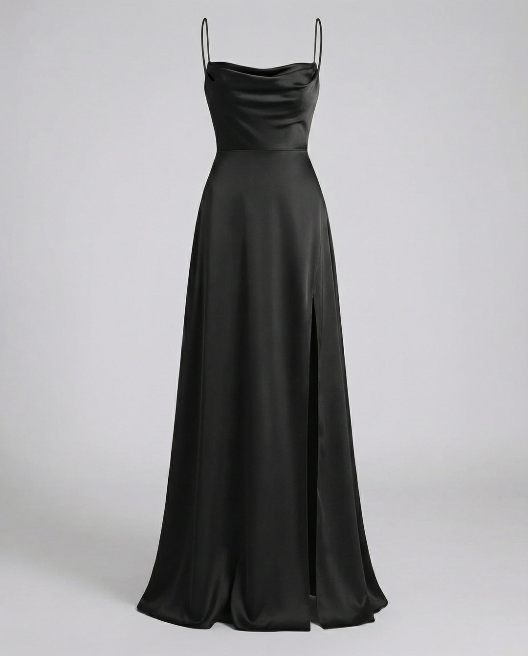 Laelella | Women's Elegant Cowl Neck Evening Maxi Dress — Black