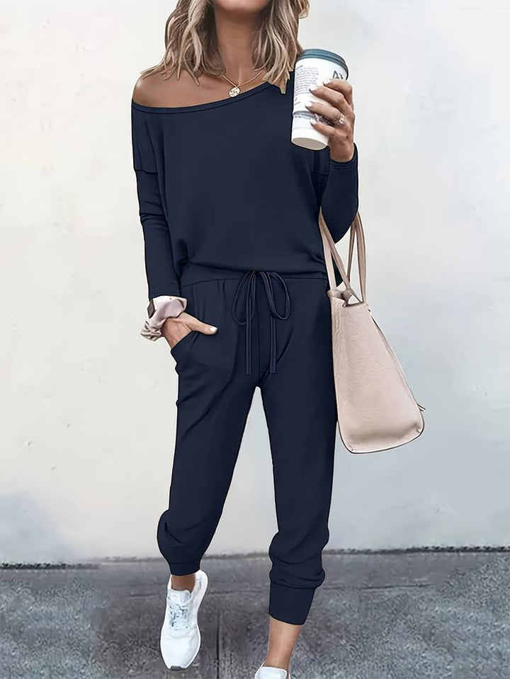 Liorisse | Women's Two-Piece Matching Two Piece Jogger Lounge Set — Blue