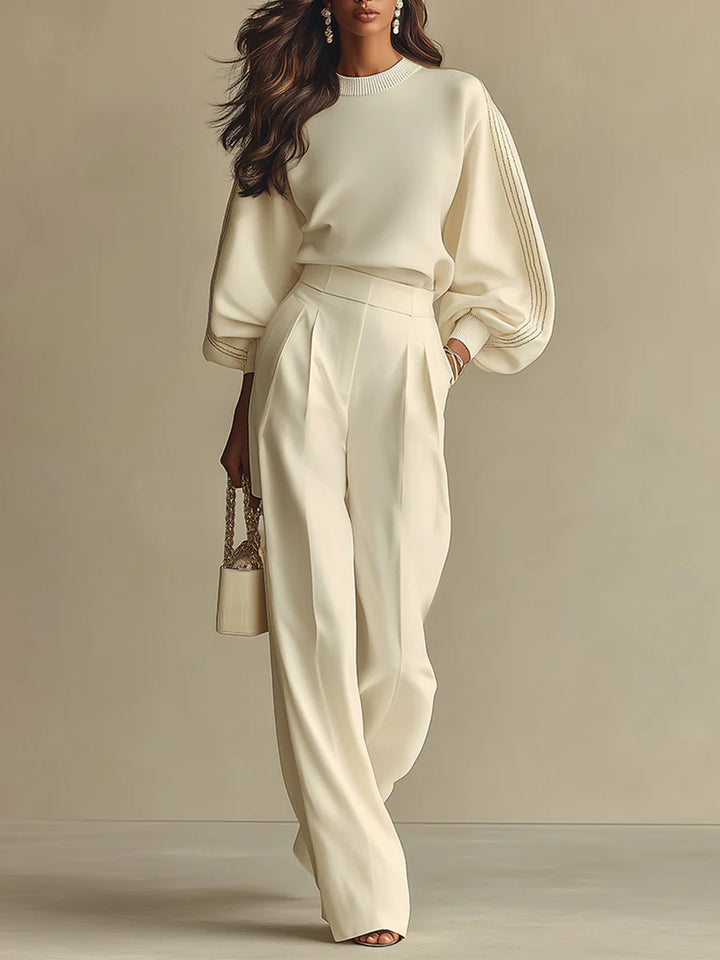 Liorvia | Women's Two Piece Matching Crew Neck Knit Two Piece Set