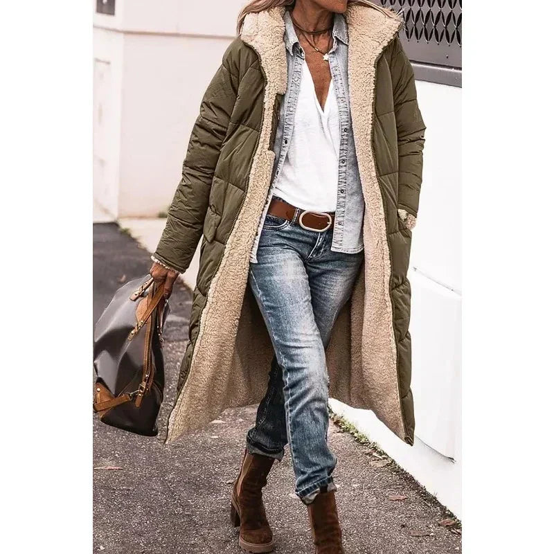 Lisetteessa | Women's Casual Stretch Chic Coat Tops — Army Green
