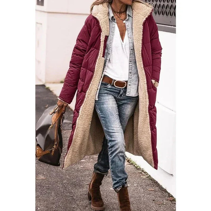 Lisetteessa | Women's Casual Stretch Chic Coat Tops — Burgundy