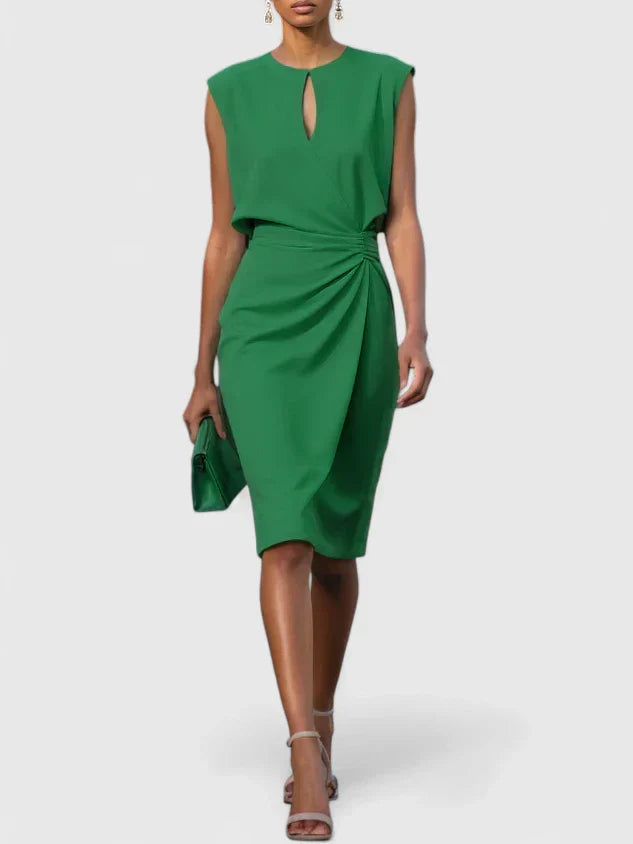 Livbelle | Women's Elegant Midi Cocktail Dress — Green