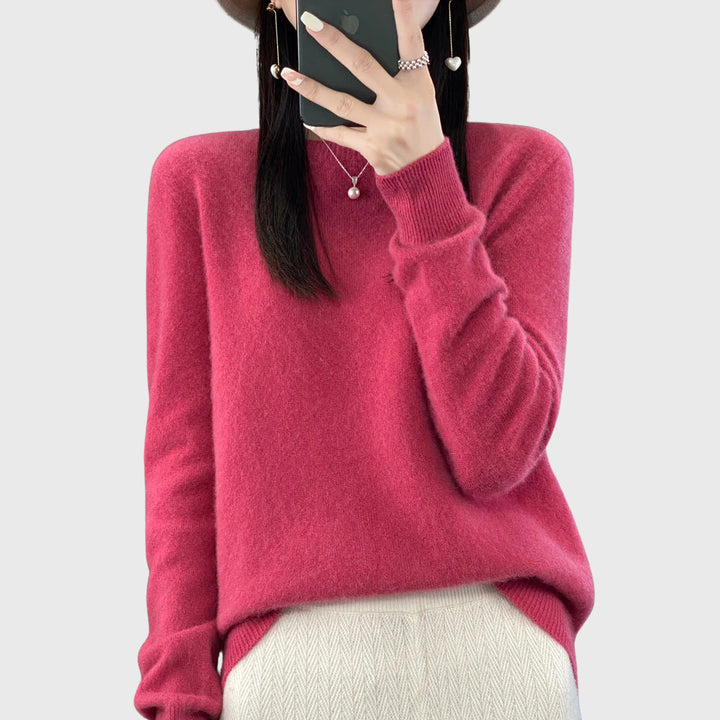 Livoura | Women's Knit Cozy Warm sweater for cold days — Raspberry Red