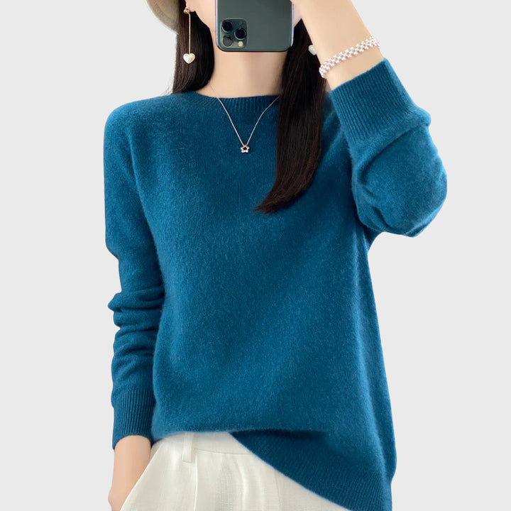 Livoura | Women's Knit Cozy Warm sweater for cold days — Sea Blue