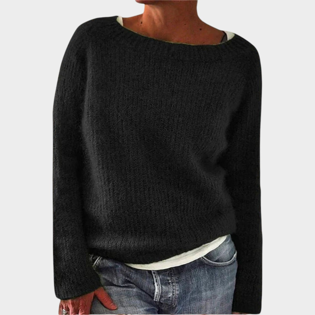Lumistine | Women's Cozy Cashmere Sweater Soft Textured Design — Black