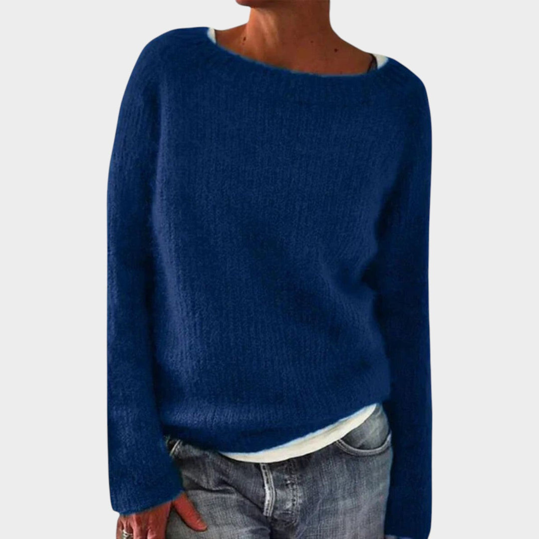 Lumistine | Women's Cozy Cashmere Sweater Soft Textured Design — Blue
