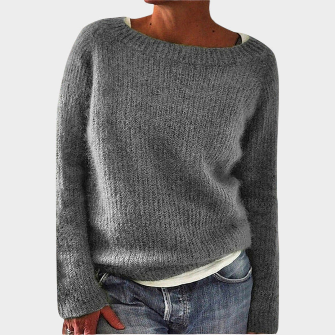 Lumistine | Women's Cozy Cashmere Sweater Soft Textured Design — Gray
