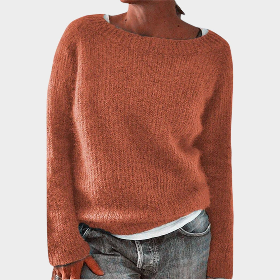 Lumistine | Women's Cozy Cashmere Sweater Soft Textured Design — Orange