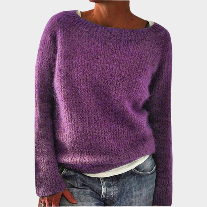 Lumistine | Women's Cozy Cashmere Sweater Soft Textured Design — Purple