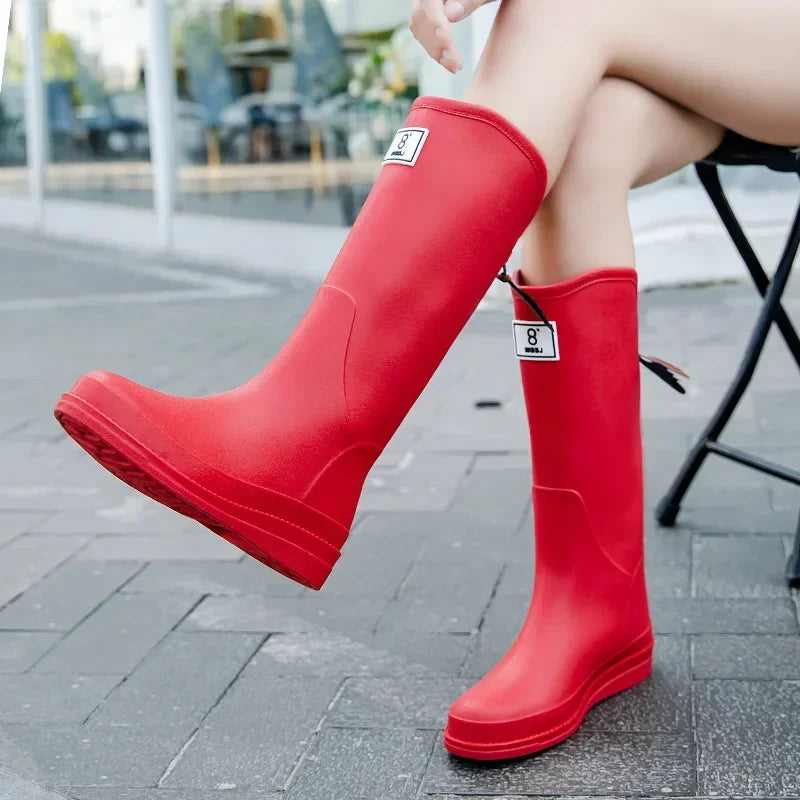 Seladeara | Women's Waterproof Boots – Effortless Comfort for Rainy Days — Red