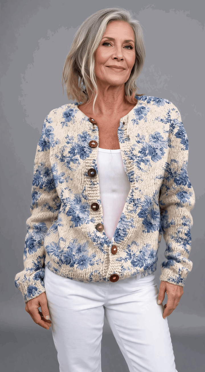 Lyraella | Women's Cozy Vintage Knit Cardigan Sweater — M