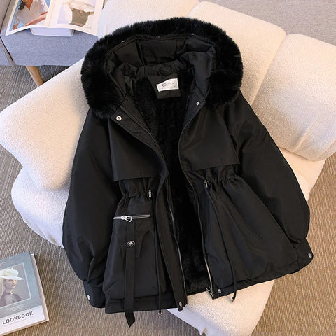 Marenetta | Belted Fur Collar Puffer Coat