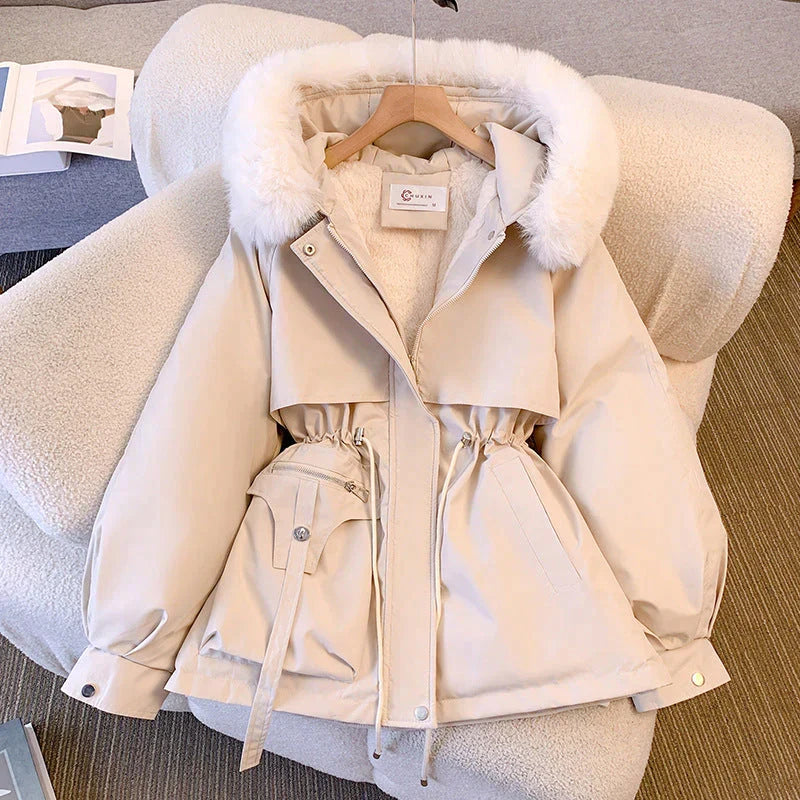 Marenetta | Belted Fur Collar Puffer Coat
