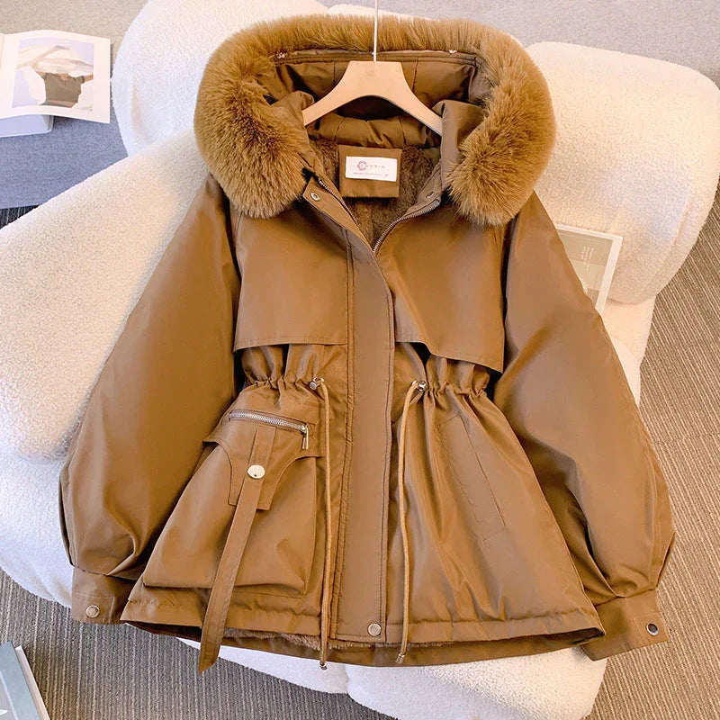 Marenetta | Belted Fur Collar Puffer Coat