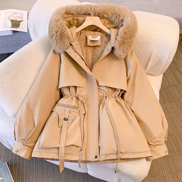 Marenetta | Belted Fur Collar Puffer Coat