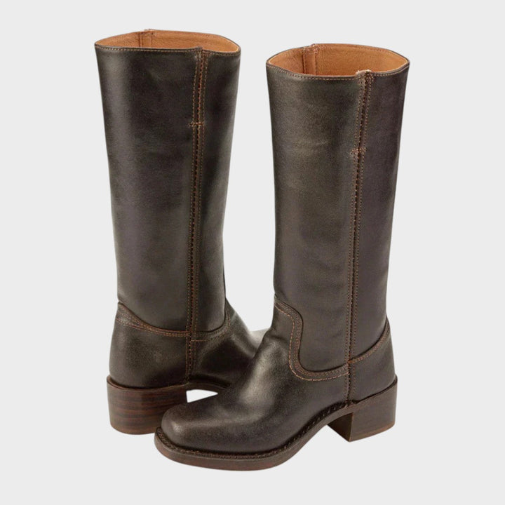 Marenine | Women's Classic Cowboy Boots — Dark Brown