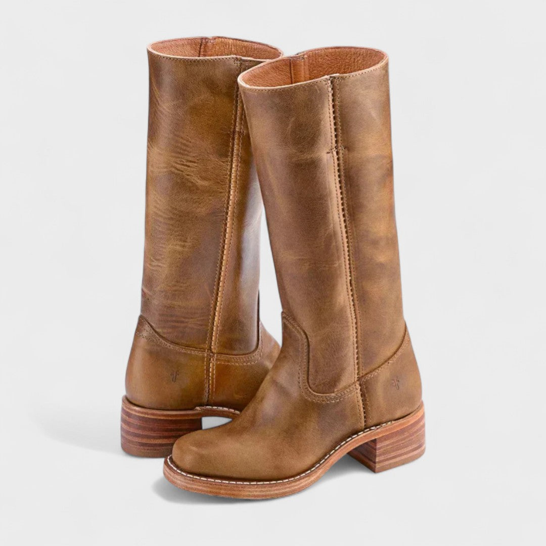 Marenine | Women's Classic Cowboy Boots — Light Brown