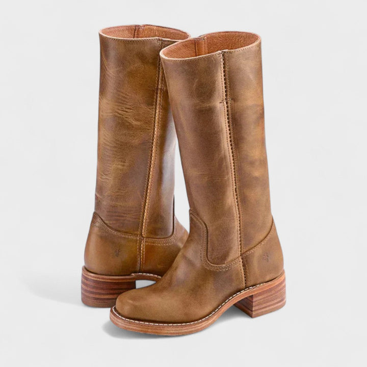 Marenine | Women's Classic Cowboy Boots — Light Brown