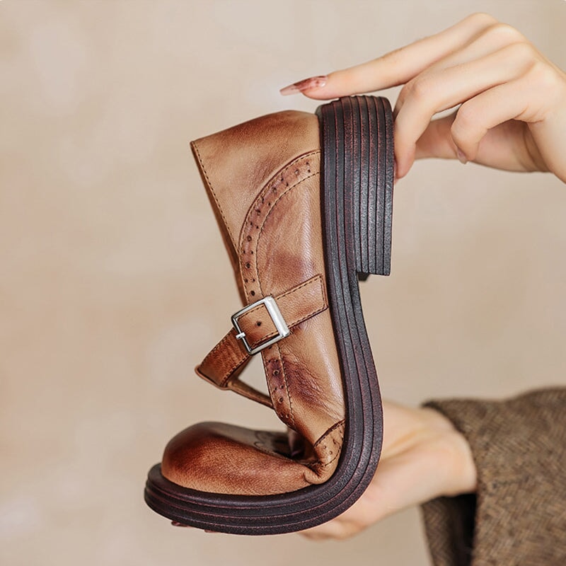 Casual Mary Jane sandals against a plain background.