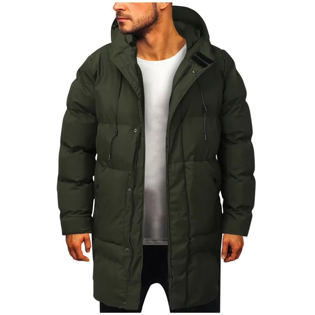 Maximilian | Men's Casual Stretch Hooded Puffer Coat for Men Tops — Green