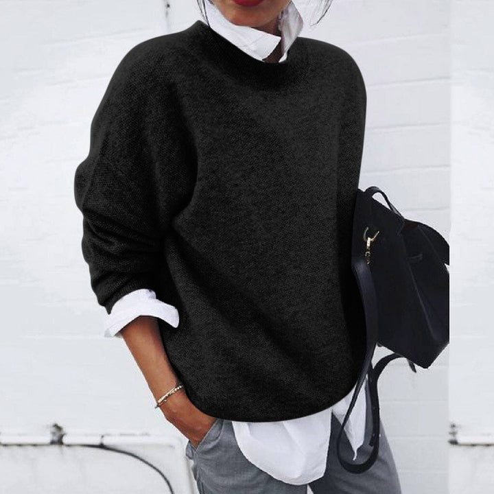 Miraienne | Women's Knit Cozy Soft and Warm Cashmere Sweater — Black