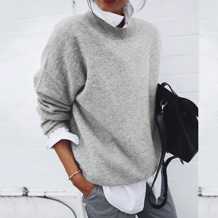 Miraienne | Women's Knit Cozy Soft and Warm Cashmere Sweater — Gray