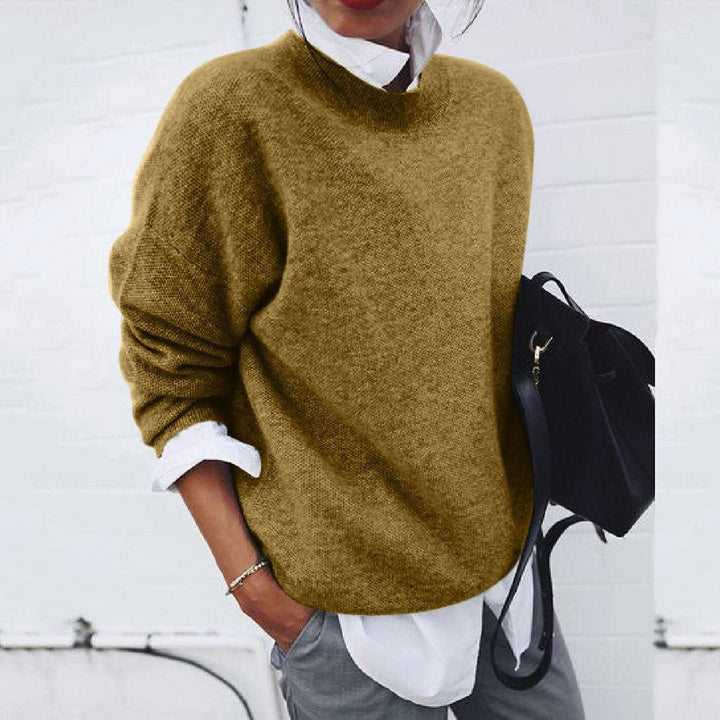Miraienne | Women's Knit Cozy Soft and Warm Cashmere Sweater — Khaki