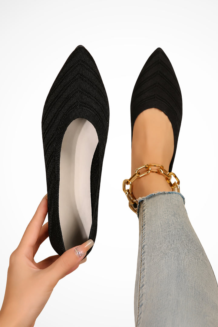 Miravanne | Women's Orthopedic Comfort Slip-On Pointed Toe Knit Orthopedic Loafers — 9