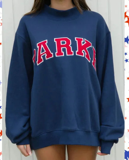 Nevaeen | Women's Knit Oversized Graphic Crew Neck Long Sleeve Sweater