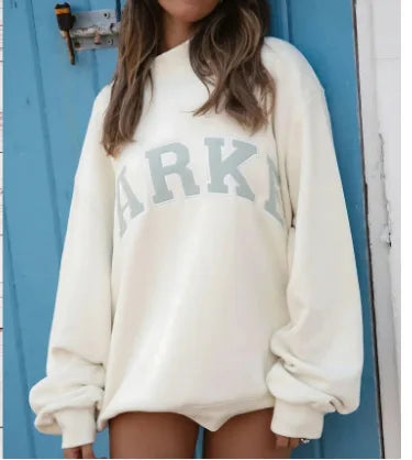 Nevaeen | Women's Knit Oversized Graphic Crew Neck Long Sleeve Sweater