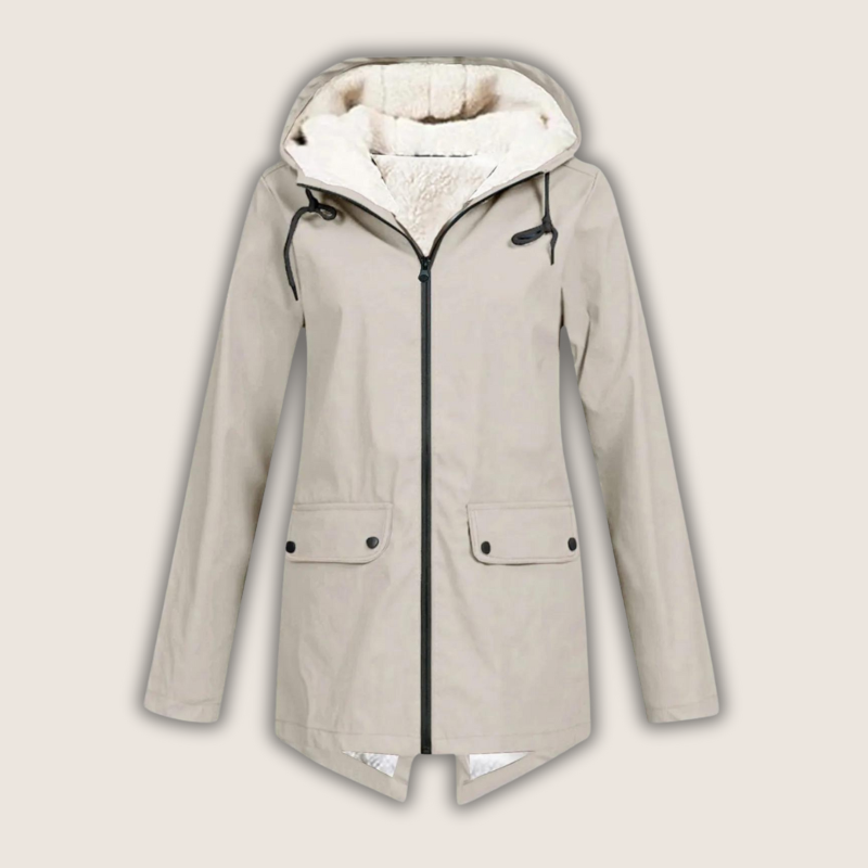 Nevalia | Women's Windproof & Waterproof Rain Jacket — Beige