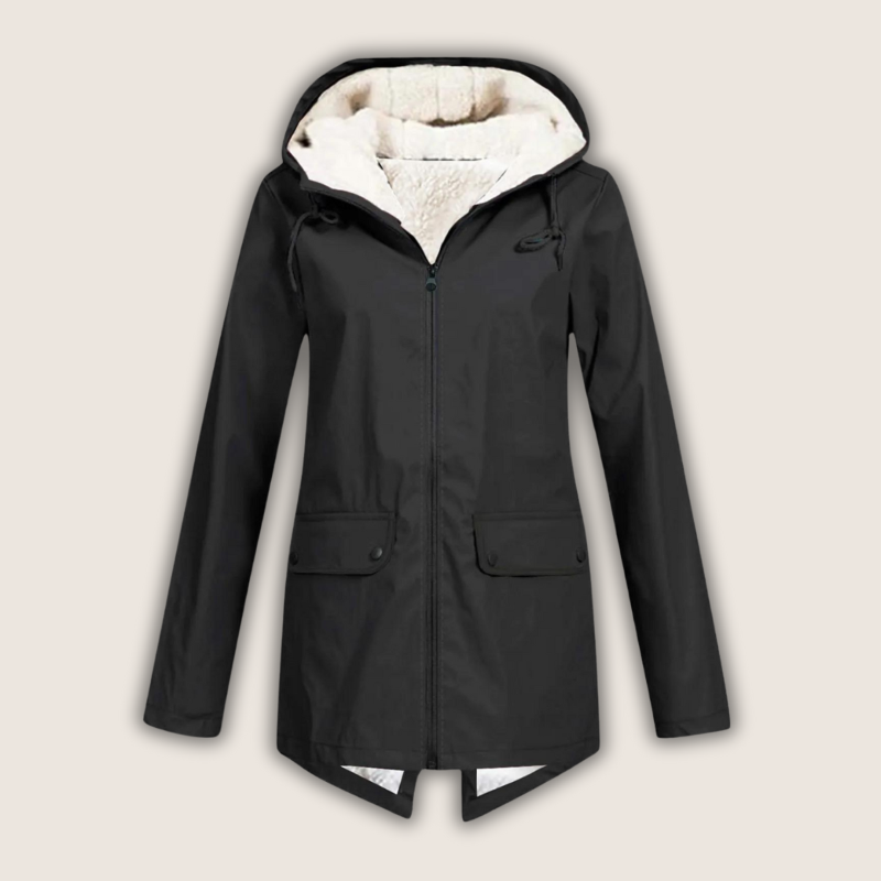 Nevalia | Women's Windproof & Waterproof Rain Jacket — Black