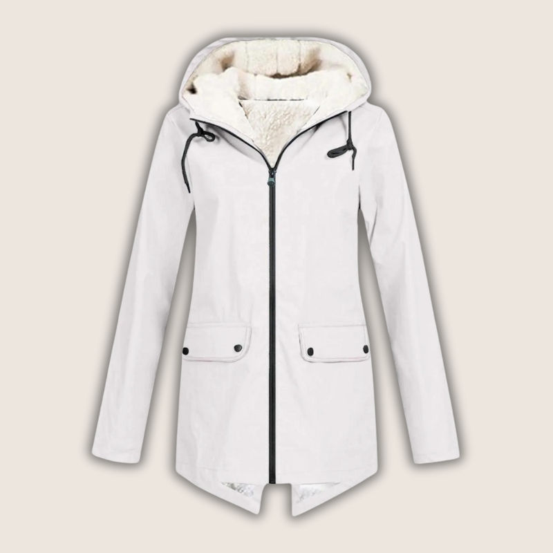 Nevalia | Women's Windproof & Waterproof Rain Jacket — White