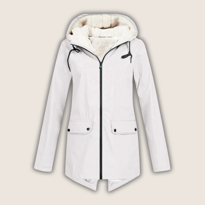 Nevalia | Women's Windproof & Waterproof Rain Jacket — White