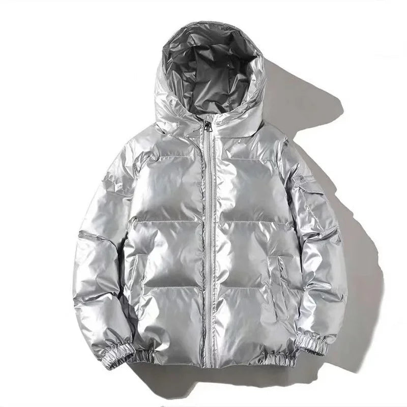 Nirawen | Women's Thick Waterproof puff Jacket | Windproof Jacket — Hooded Silver