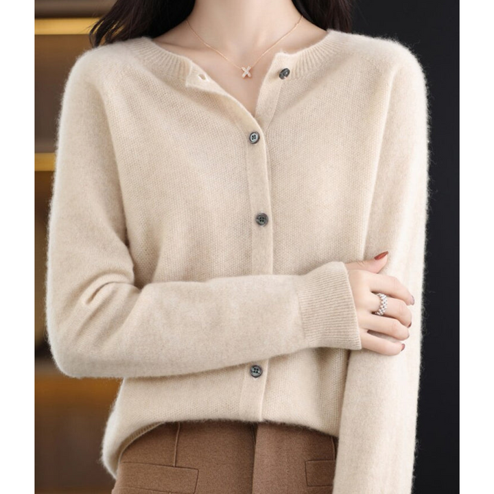 Noelle | Women's Knit Cozy Cashmere Cardigan for Sweaters — Khaki