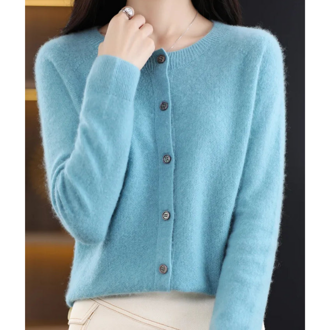 Noelle | Women's Knit Cozy Cashmere Cardigan for Sweaters — Light turquoise