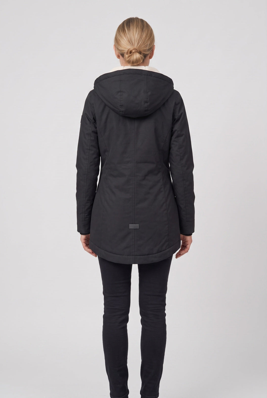 Nylalyn | Women's Hooded Padded Waterproof Coat, Longline Drawcord Waist Jacket — 2