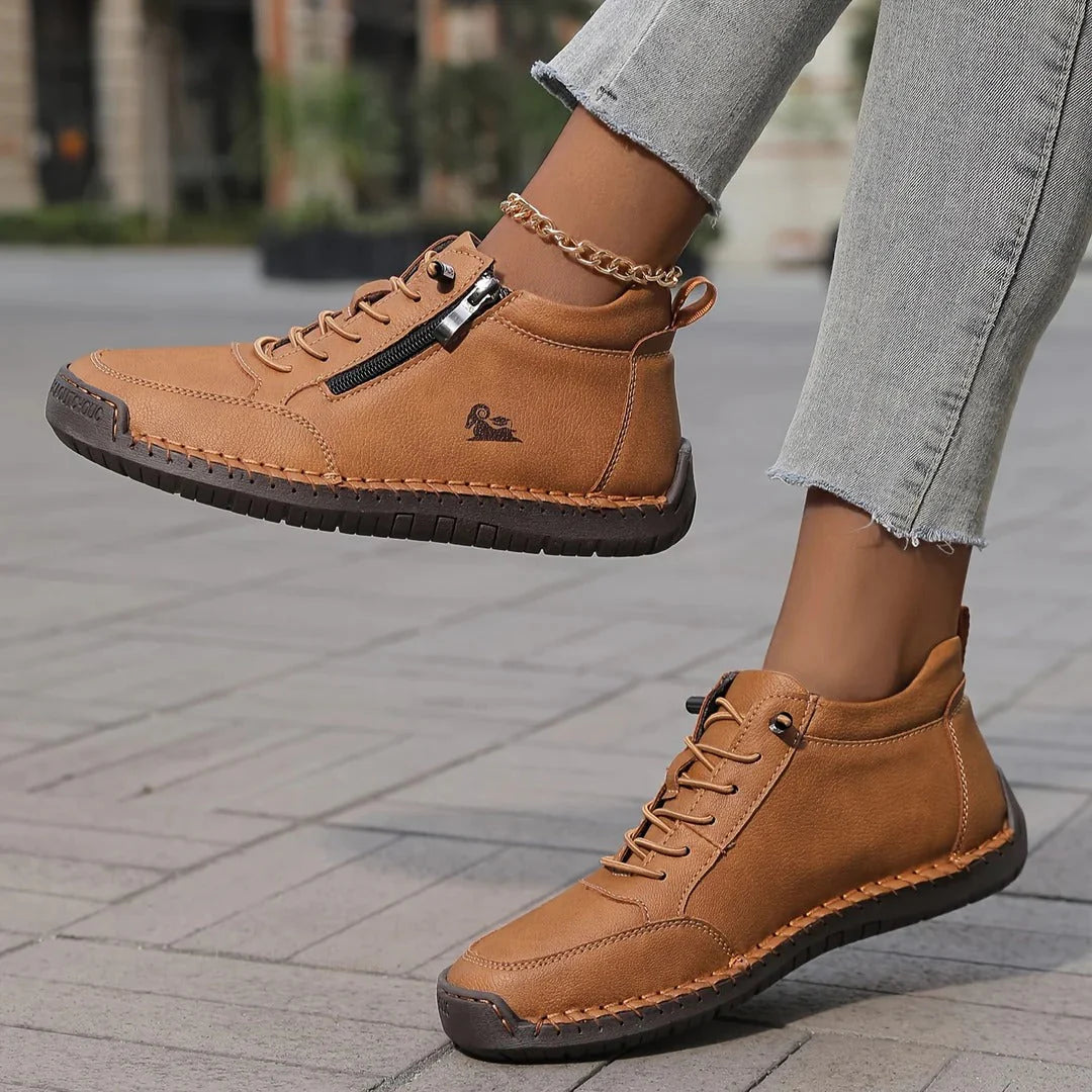 Nylavanne | Lace-Up Side Zip Orthopaedic Comfort Ankle Boots