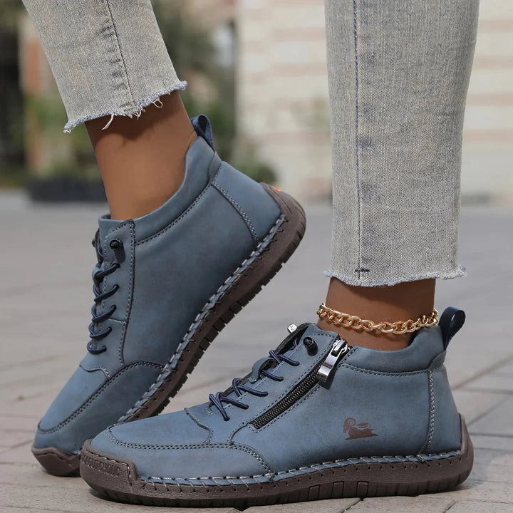 Nylavanne | Lace-Up Side Zip Orthopaedic Comfort Ankle Boots