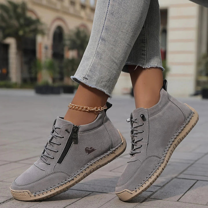 Nylavanne | Lace-Up Side Zip Orthopaedic Comfort Ankle Boots