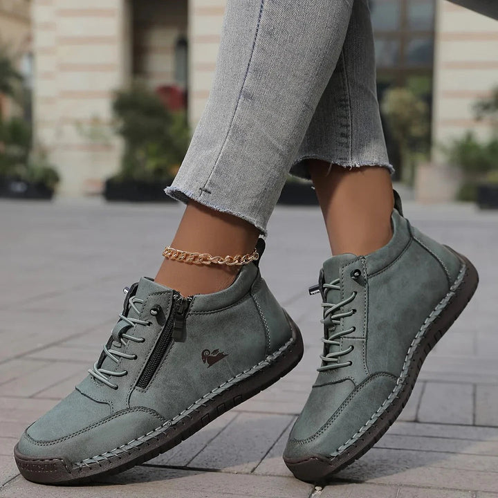 Nylavanne | Lace-Up Side Zip Orthopaedic Comfort Ankle Boots