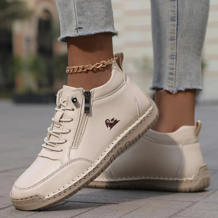 Nylavanne | Lace-Up Side Zip Orthopaedic Comfort Ankle Boots
